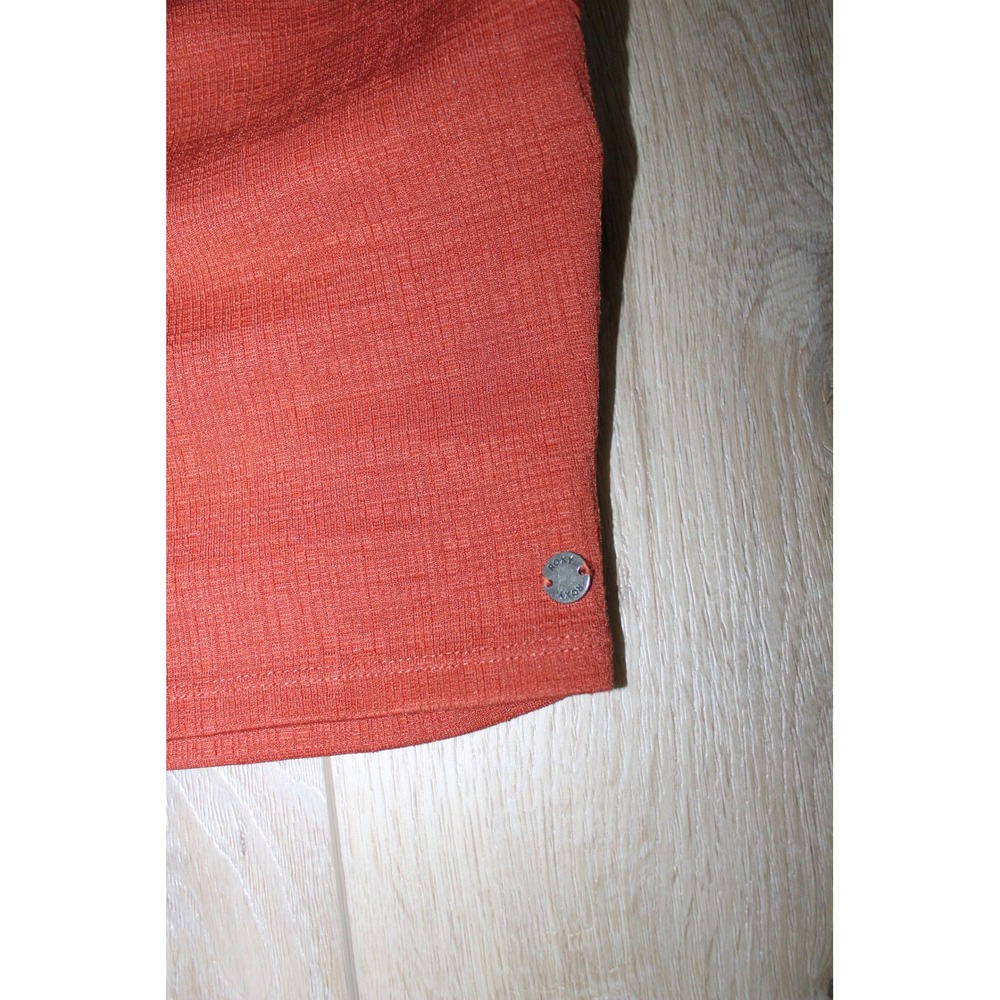 Roxy Rust Orange Ribbed Cropped Tank Top - Picture 3 of 7
